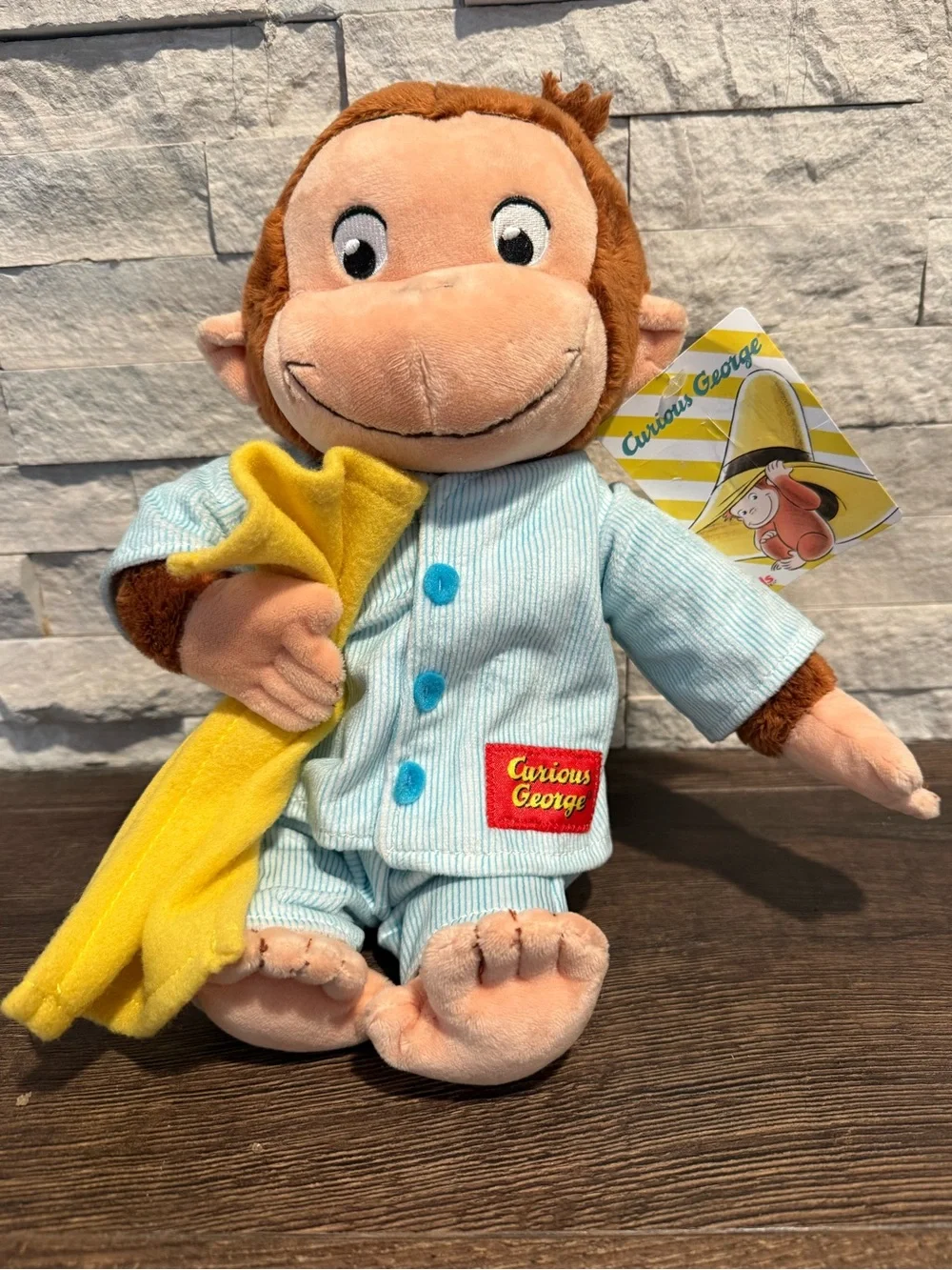 Curious Plush Monkey with Yellow Blanket - Licensed Character Stuffed Toy